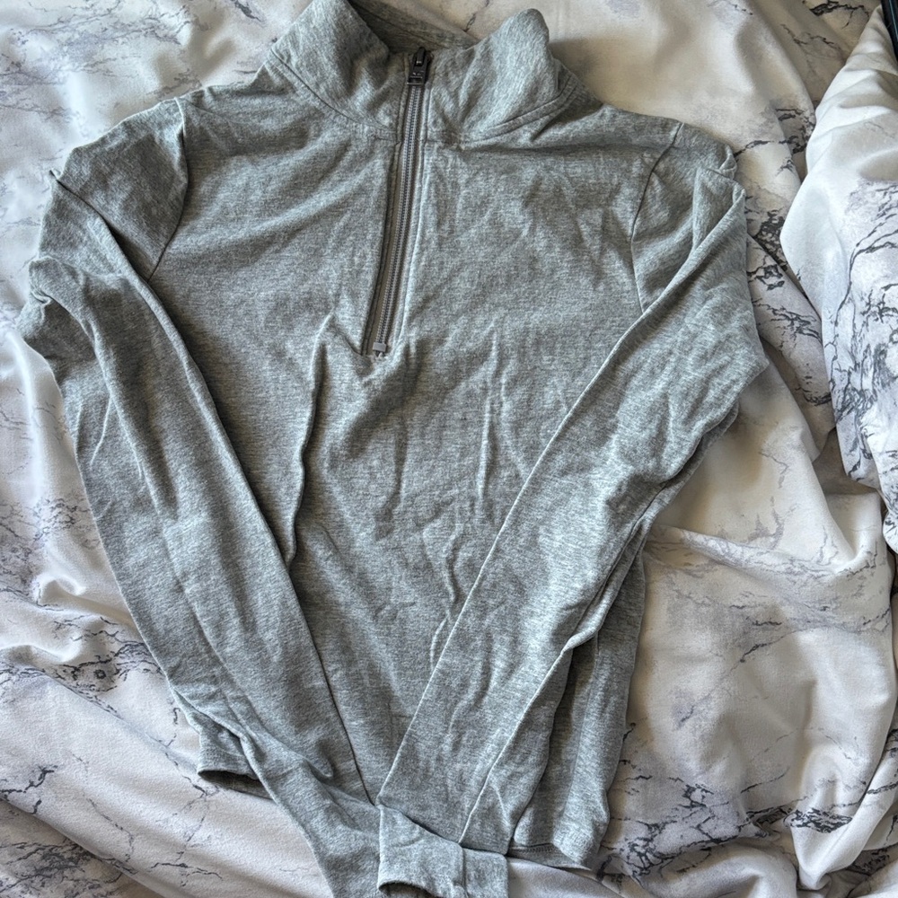 Gray Quarter-Zip Sweater